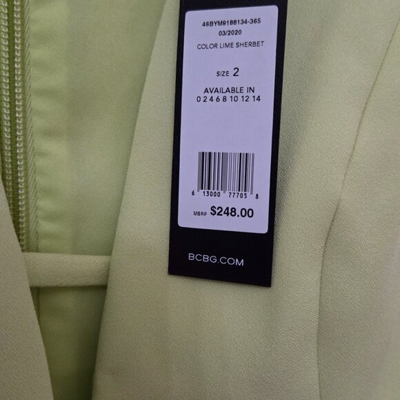 BCBGMAXAZRIA V-Neck Romper LIME SHERBERT - Picture 6 of 7